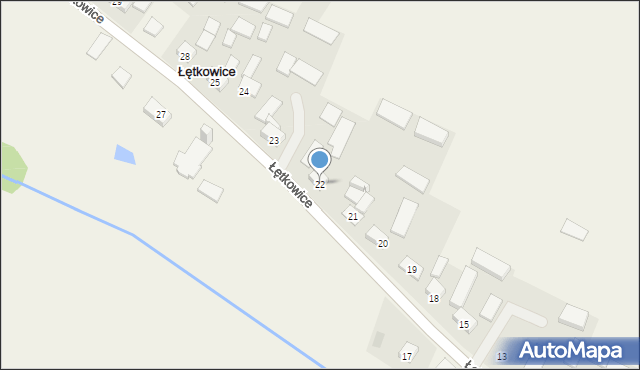 Łętkowice, Łętkowice, 22, mapa Łętkowice