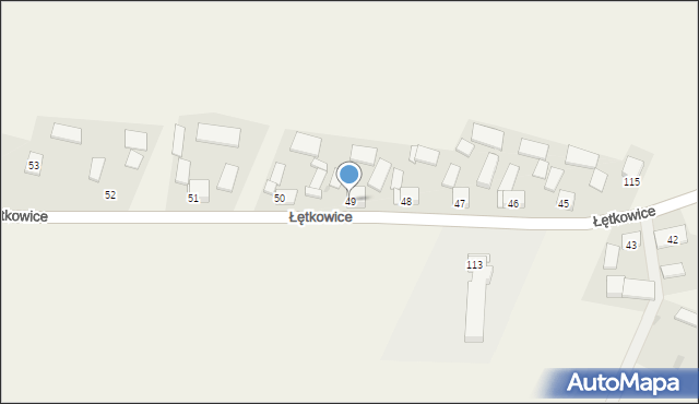 Łętkowice, Łętkowice, 49, mapa Łętkowice