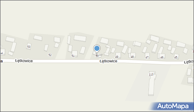 Łętkowice, Łętkowice, 50, mapa Łętkowice