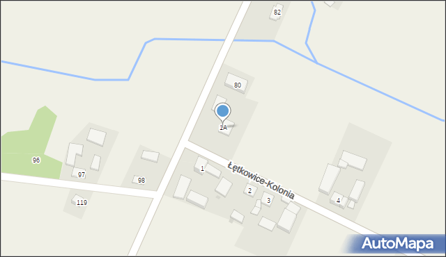 Łętkowice-Kolonia, Łętkowice-Kolonia, 1A, mapa Łętkowice-Kolonia