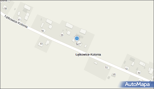 Łętkowice-Kolonia, Łętkowice-Kolonia, 54, mapa Łętkowice-Kolonia