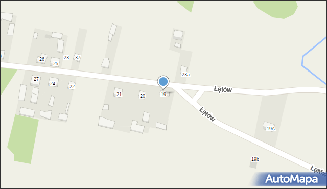 Łętów, Łętów, 19, mapa Łętów
