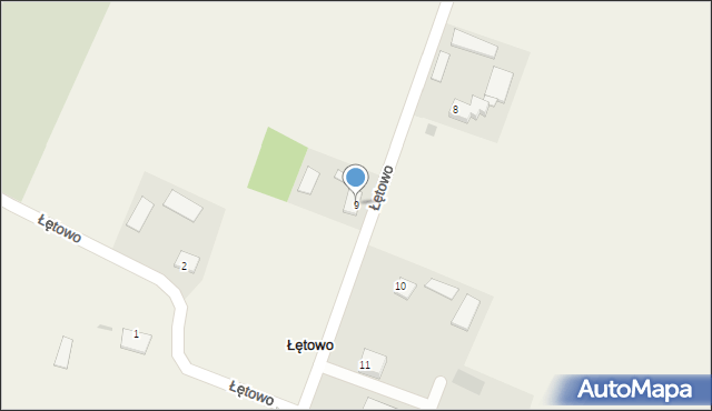 Łętowo, Łętowo, 9, mapa Łętowo