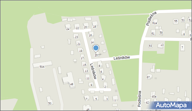 Leżajsk, Leśników, 10, mapa Leżajsk
