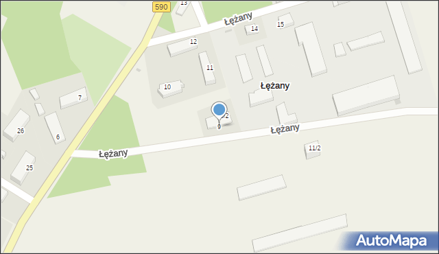 Łężany, Łężany, 9, mapa Łężany