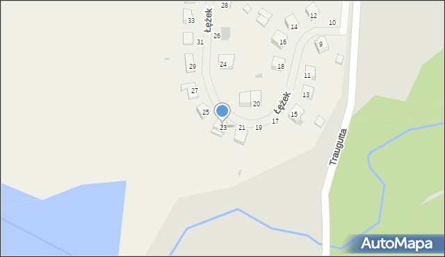 Łężek, Łężek, 23, mapa Łężek
