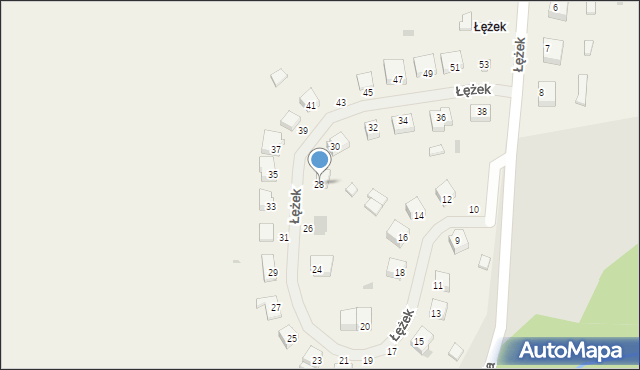 Łężek, Łężek, 28, mapa Łężek