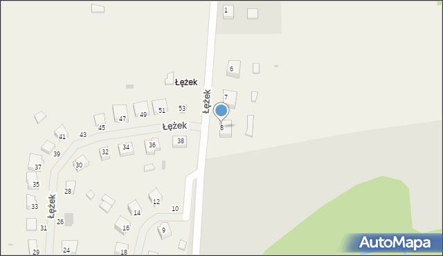 Łężek, Łężek, 8, mapa Łężek