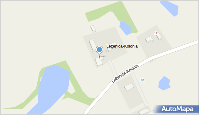 Leżenica-Kolonia, Leżenica-Kolonia, 9, mapa Leżenica-Kolonia