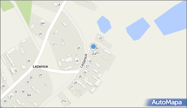 Leżenice, Leżenice, 21a, mapa Leżenice