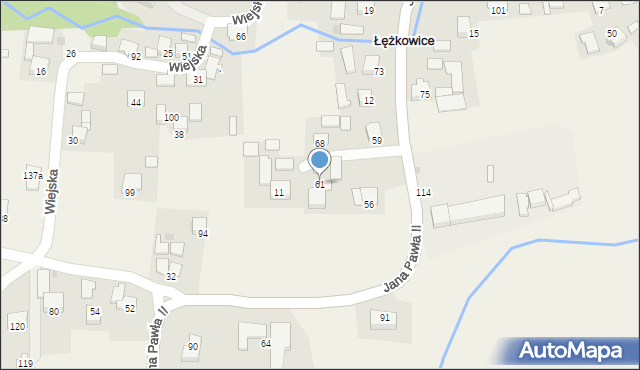 Łężkowice, Łężkowice, 61, mapa Łężkowice