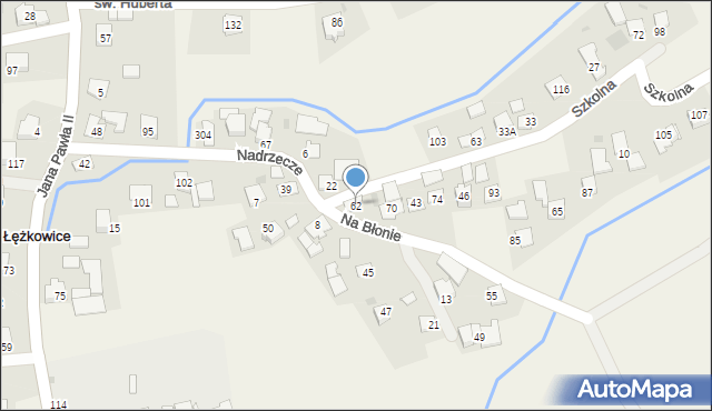 Łężkowice, Łężkowice, 62, mapa Łężkowice