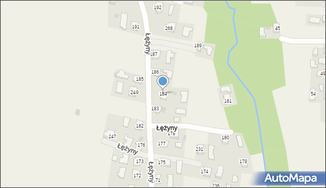 Łężyny, Łężyny, 184, mapa Łężyny