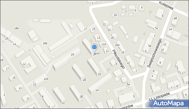 Lidzbark Warmiński, Legionów, 1F, mapa Lidzbark Warmiński