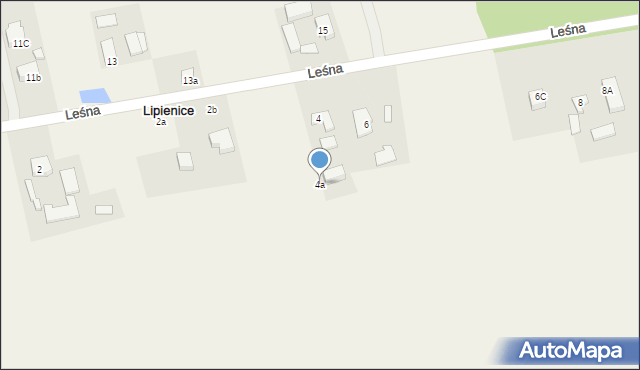 Lipienice, Leśna, 4a, mapa Lipienice