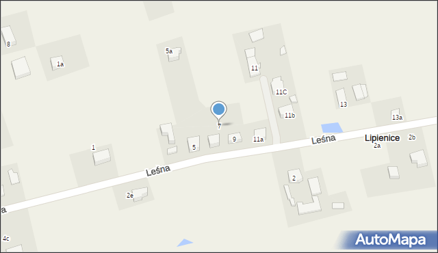 Lipienice, Leśna, 7, mapa Lipienice