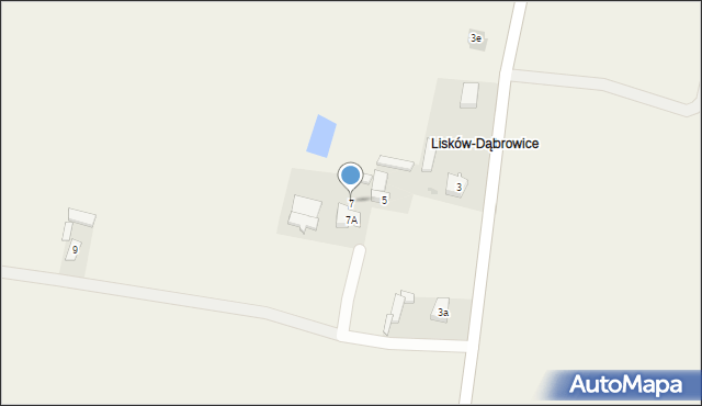 Lisków, Leśna, 7, mapa Lisków