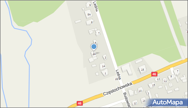 Lisów, Leśna, 4A, mapa Lisów