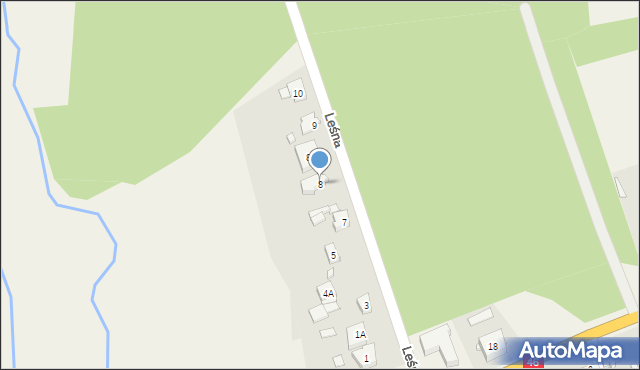 Lisów, Leśna, 8, mapa Lisów