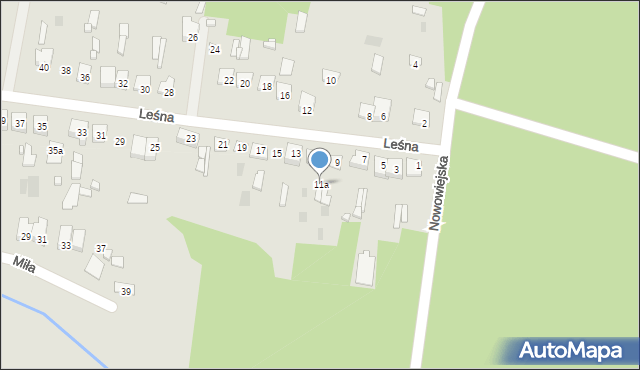 Łochów, Leśna, 11a, mapa Łochów