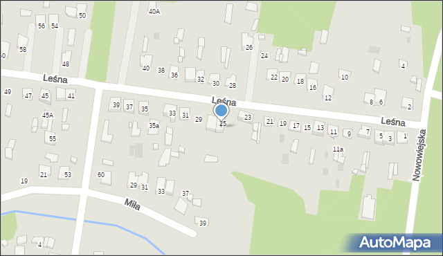 Łochów, Leśna, 25a, mapa Łochów