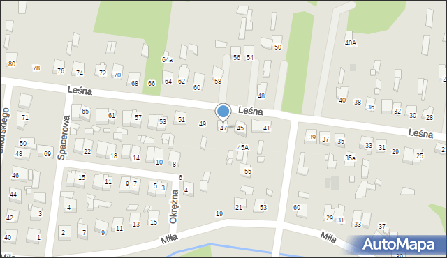 Łochów, Leśna, 47, mapa Łochów