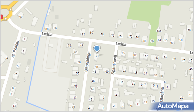 Łochów, Leśna, 71, mapa Łochów
