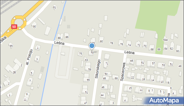 Łochów, Leśna, 73, mapa Łochów