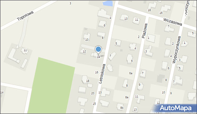 Łochowo, Letniskowa, 14, mapa Łochowo