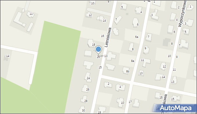 Łochowo, Letniskowa, 20, mapa Łochowo