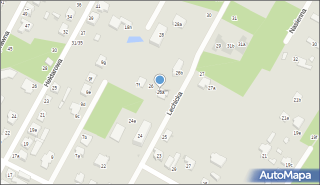 Łódź, Lechicka, 26a, mapa Łodzi