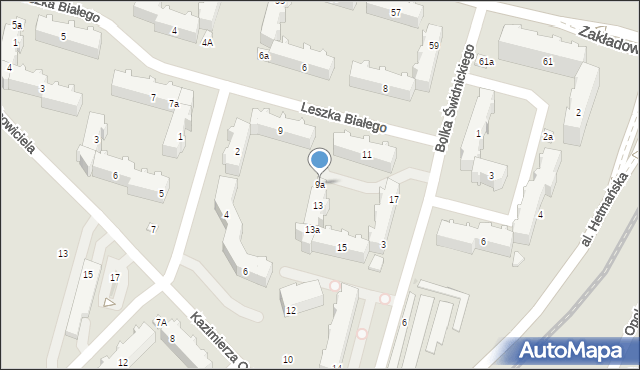 Łódź, Leszka Białego, 9a, mapa Łodzi