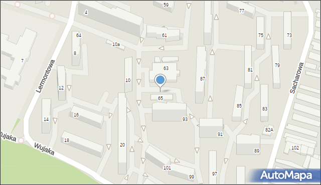 Łódź, Lermontowa Michała, 1o, mapa Łodzi