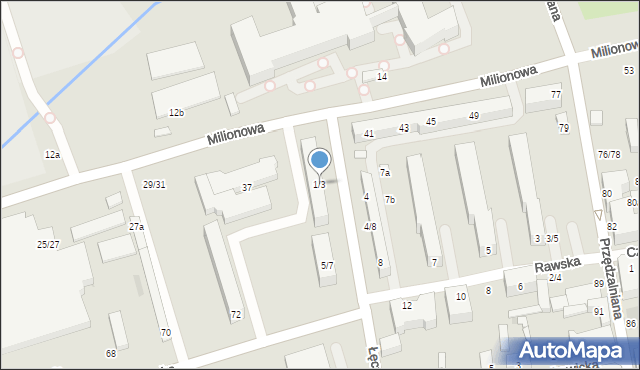 Łódź, Łęczycka, 1/3, mapa Łodzi