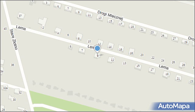 Łódź, Lema Stanisława, 9, mapa Łodzi
