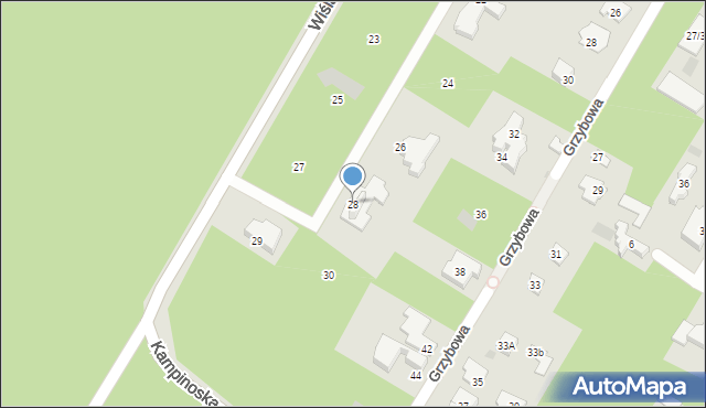 Łomianki, Leśnych Dębów, 28, mapa Łomianki