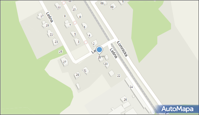 Łomnica, Leśna, 18, mapa Łomnica