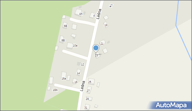 Łopuszno, Leśna, 23, mapa Łopuszno