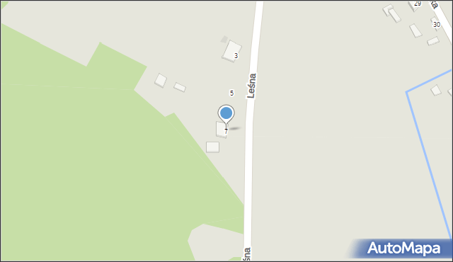 Łopuszno, Leśna, 7, mapa Łopuszno