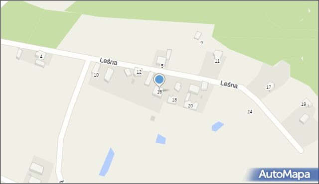 Łośno, Leśna, 16, mapa Łośno