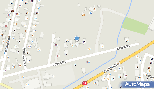 Łowicz, Łęczycka, 4, mapa Łowicza