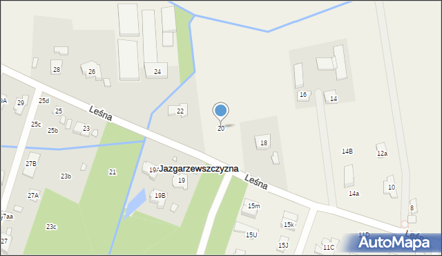 Łoziska, Leśna, 20, mapa Łoziska