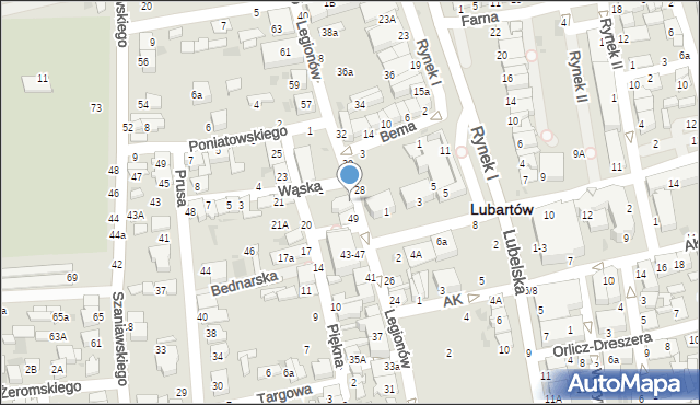 Lubartów, Legionów, 51a, mapa Lubartów