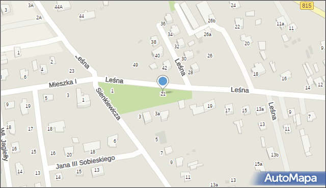 Lubartów, Leśna, 21, mapa Lubartów