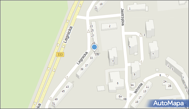 Lubin, Legnicka, 33a, mapa Lubin