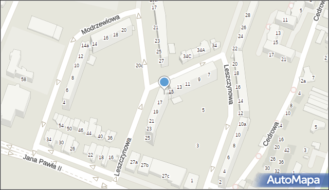 Lubin, Leszczynowa, 15a, mapa Lubin