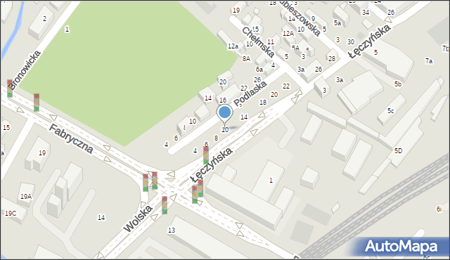 Lublin, Łęczyńska, 10, mapa Lublina