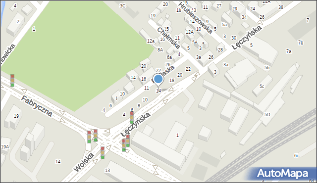 Lublin, Łęczyńska, 14, mapa Lublina