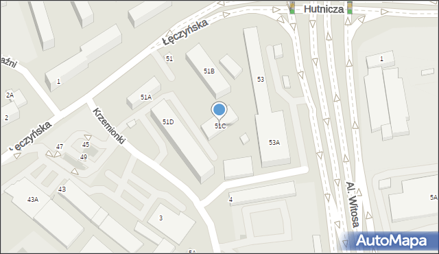 Lublin, Łęczyńska, 51C, mapa Lublina