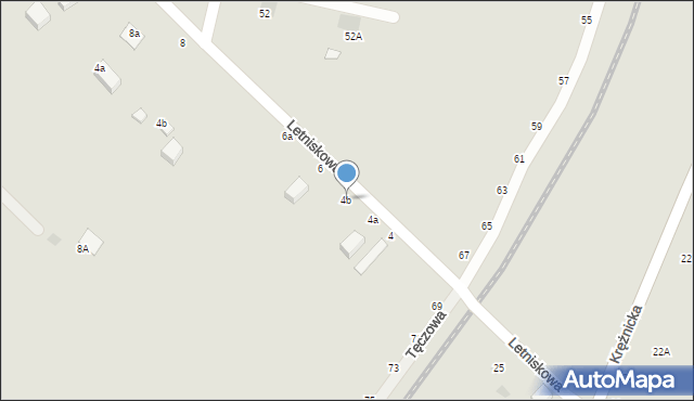Lublin, Letniskowa, 4b, mapa Lublina